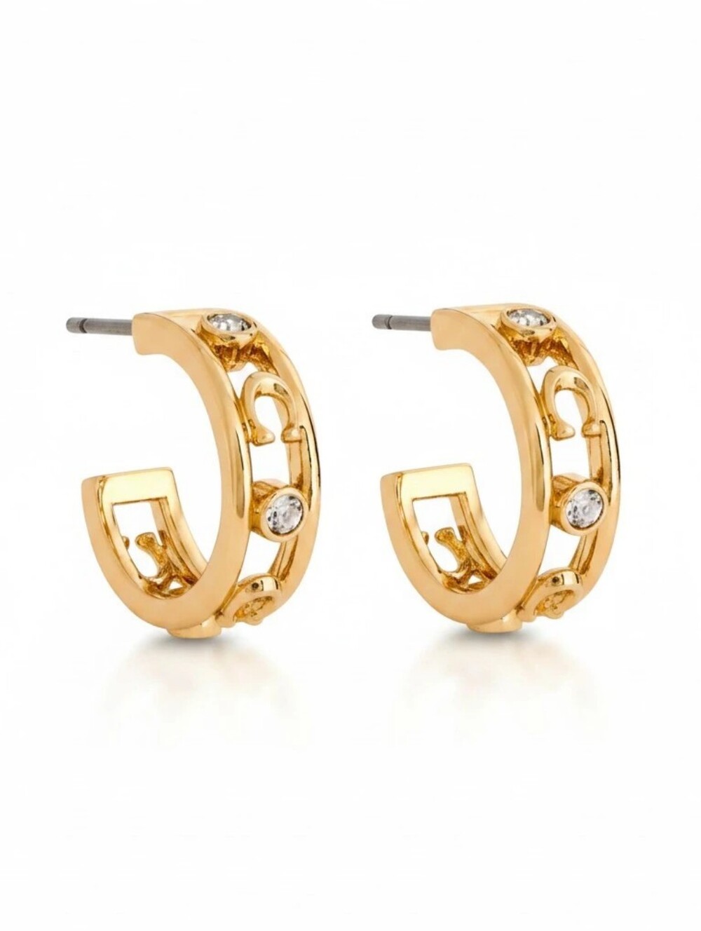 Coach Signature C Open Hoop Earrings - Picture 3 of 4